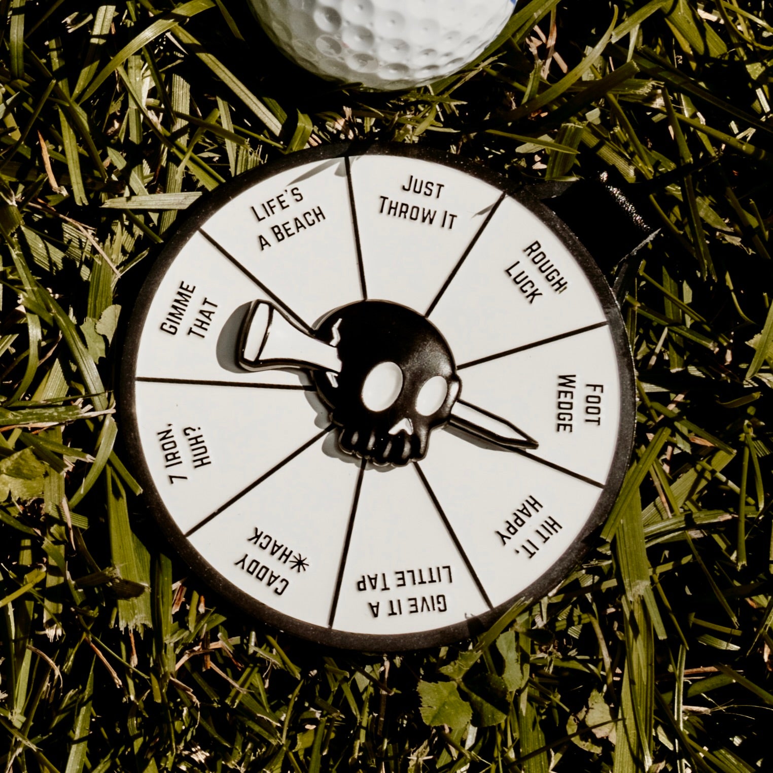 Rough Luck bag tag spinner game — fun golf game