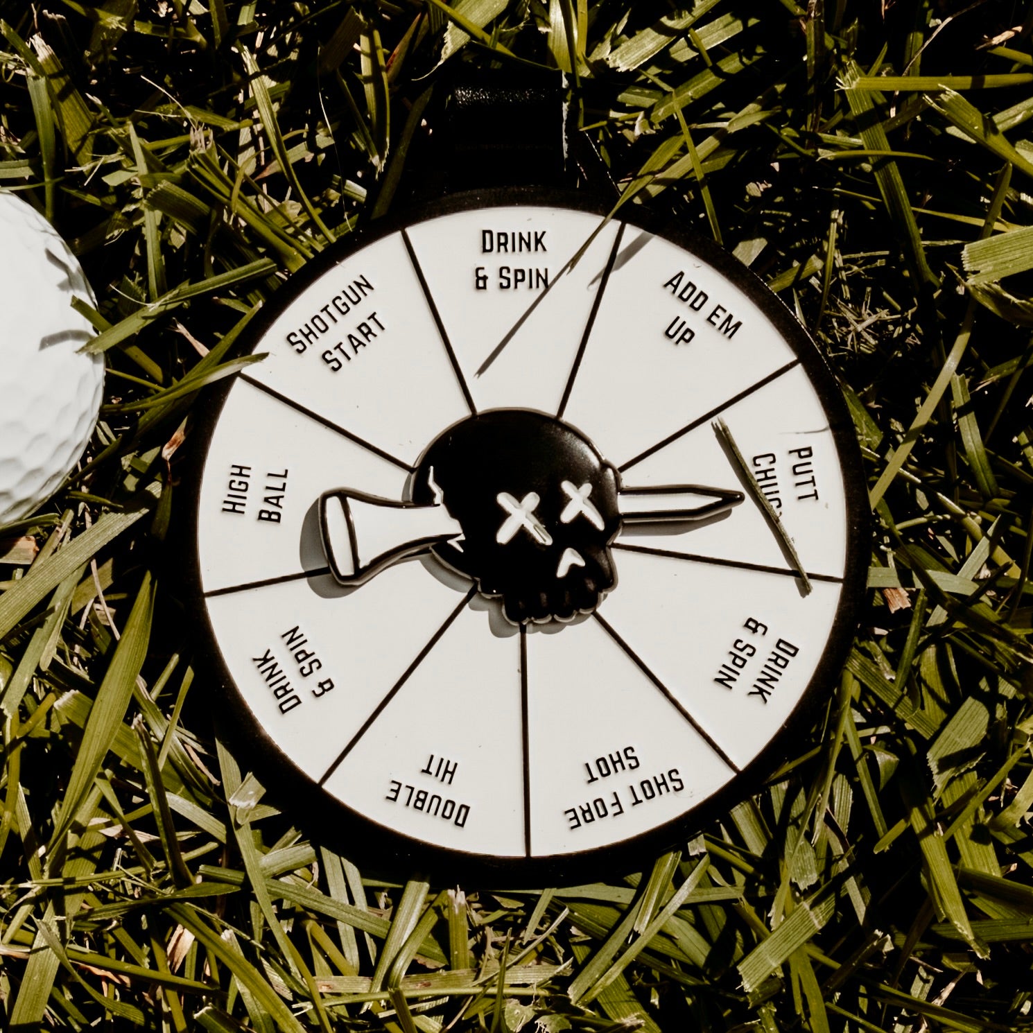 Swing Lube bag tag spinner game — fun golf drinking game
